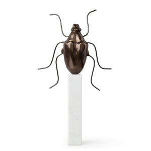 SCULTURE INSECTO ESCARABAJO MARRON